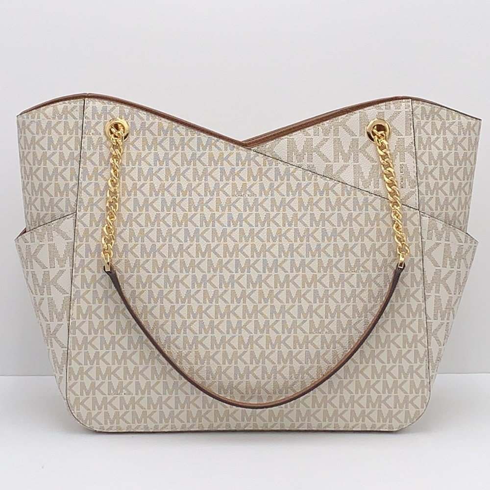 MICHAEL KORS LARGE X CHAIN LOGO SHOULDER BAG - Picture 8 of 15